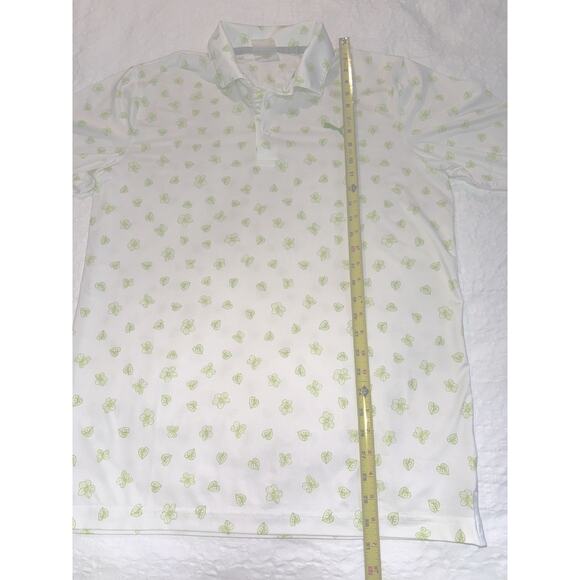 Puma Golf Polo Mattr White Green Spring Sz L Performance Quick Dry Cool Dad Logo - Picture 12 of 14